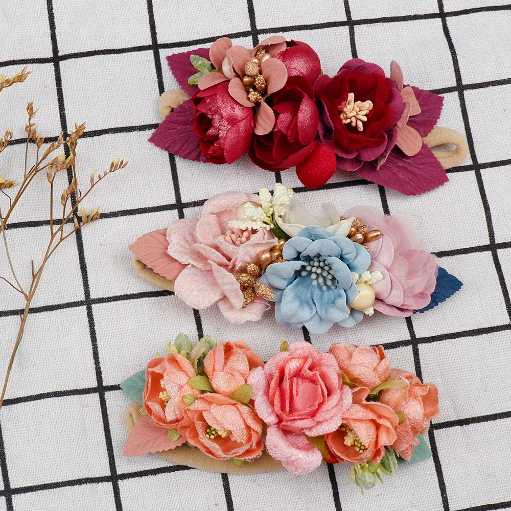 Аксессуары для волос IBOWS повязки на голову девочек искусственные цветы