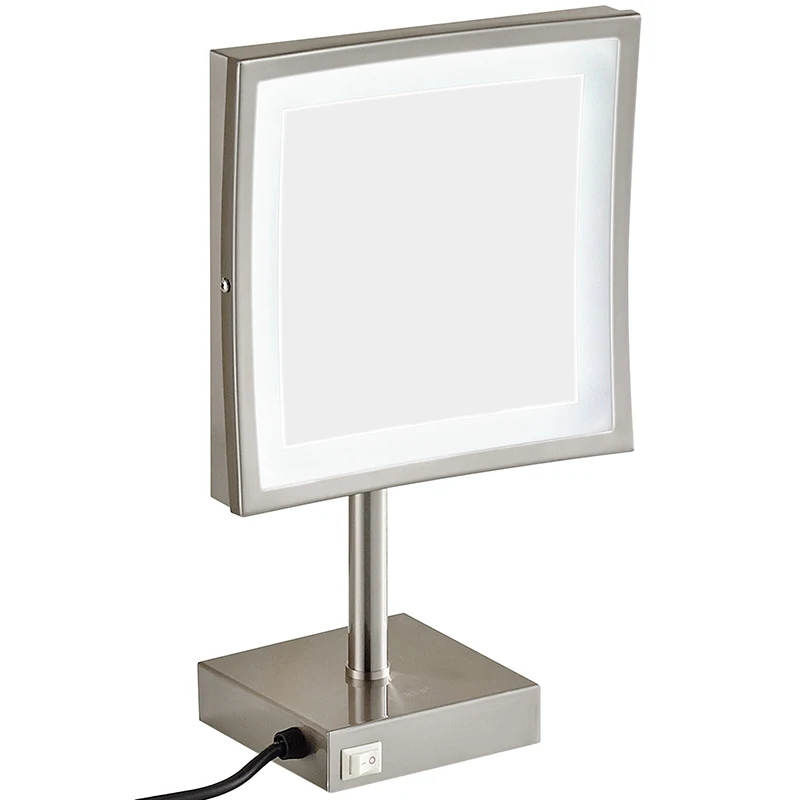 

Gurun Lighted Vanity Tabletop Makeup Mirrors-Professional Adjustable Countertop Makeup Mirror with LED lights and Magnifying 3X