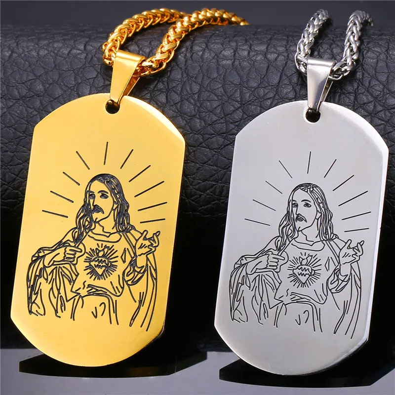 Ожерелье с подвеской в стиле G панк-рок изображением Иисуса собака ожерелье