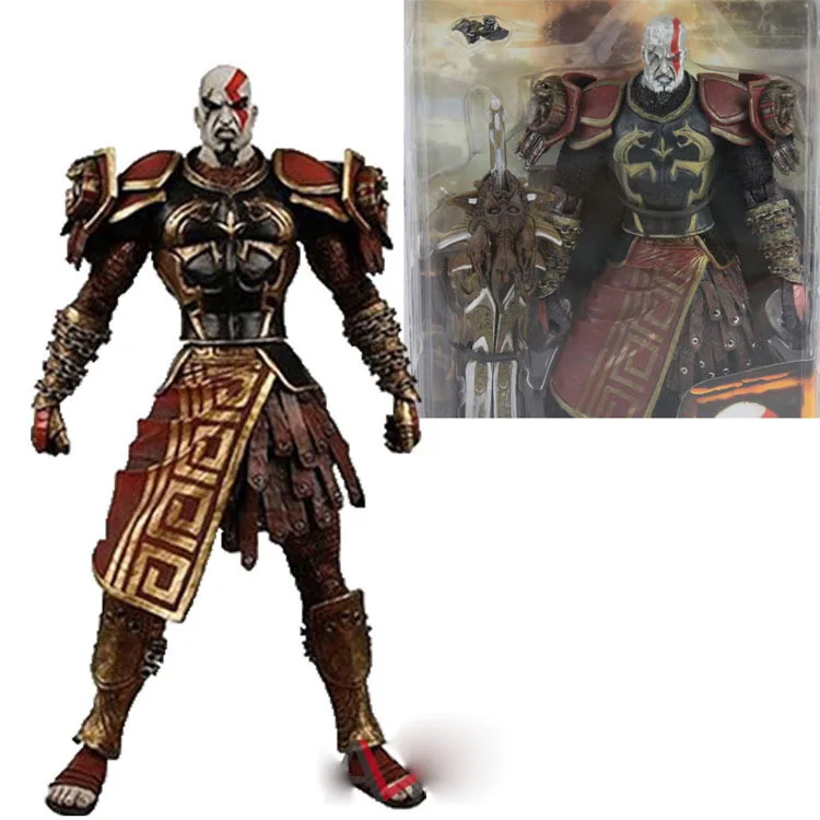 Высокое качество игрушки NECA God of War 2 II Кратос в Ares Броня W лезвия 18 см ПВХ Фигурки