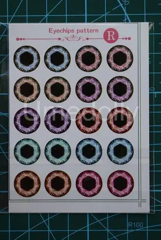 1pcs eye pattern R DIY модифицированный глазной чип шаблон бумаги бесшовный подходит тонкий стеклянный глазной чип s для Blyth куклы наглазники аксессуары в виде глазного яблока - Цвет: 1pcs eye pattern R