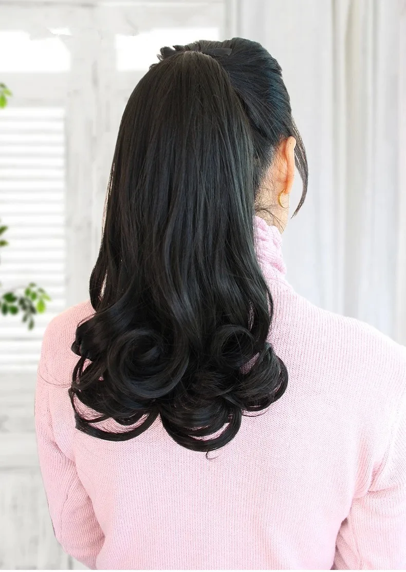 4 Color Real Thick Wavy 14' and 18&quot Long 150g Synthetic Claw Ponytail Hair wig Piece Pony Tail Free Shipping |