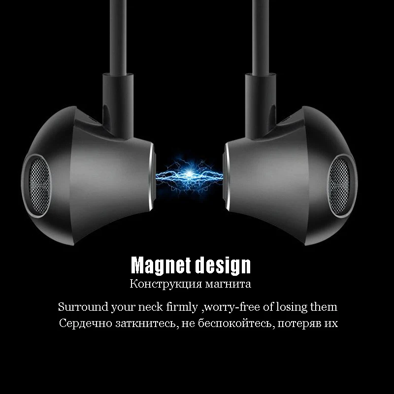 3D стерео Bluetooth наушники супер басовый нашейные Беспроводные Спорт Магнитная