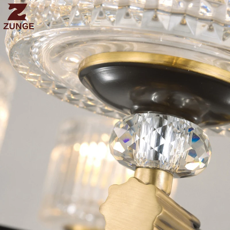 Modern LED luxury copper Chandelier Lights M787 in the Living Room large glass lighting fixtures lampadari lustre para sala | Лампы и