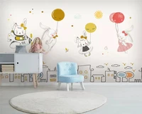 beibehang custom nordic simple fashion balloon bunny children room background wallpaper papel de parede wall papers home decor