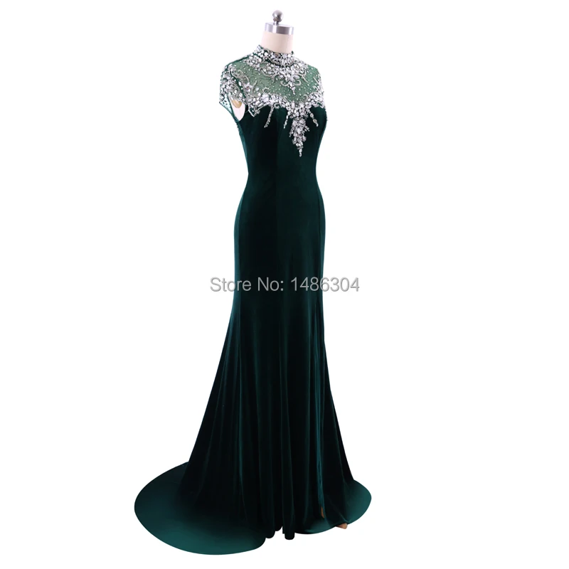 Женское длинное вечернее платье блестящее с высоким воротом Индивидуальный