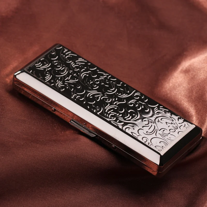 

Slim Cigarette Case Holder Stainless Steel Women Cigarette Box Smoking Holder Case Father's day gift