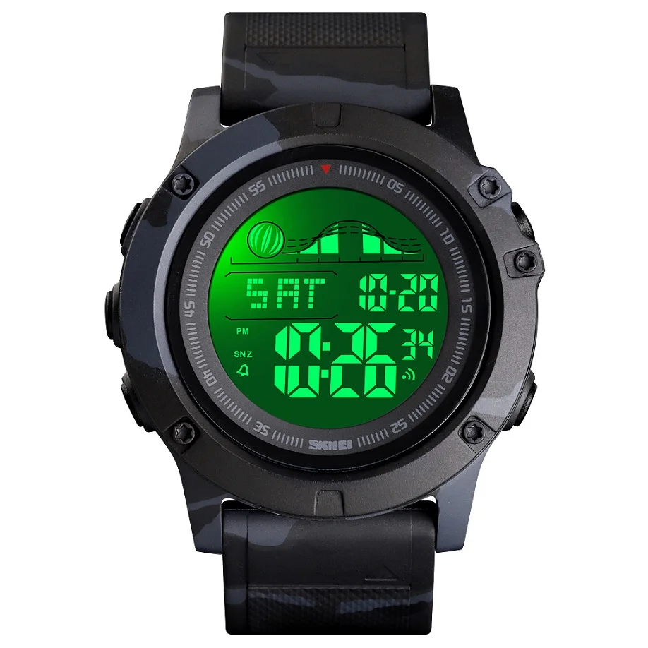 Grey Camouflage SKMEI, мужские спортивные часы, модные, повседневные, светодиодный, цифровые, для улицы, водонепроницаемые, мужские, обратного отсчета, двойное время, наручные часы, Relogio Masculino - Цвет: Grey Camouflage