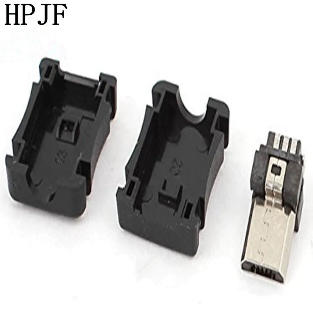 10 шт./лот Micro USB 5pin штекер разъем с пластиковой крышкой для сварки типа хвоста