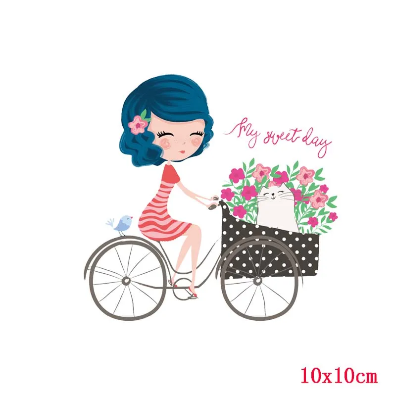 Антикварный цинк Prajna Series Of Barbie Iron-On Transfers Cute Girl Stickers On Clothes Cartoon Iron Sticker Vinyl PVC Patch DIY Applique Badge - Цвет: Антикварный цинк
