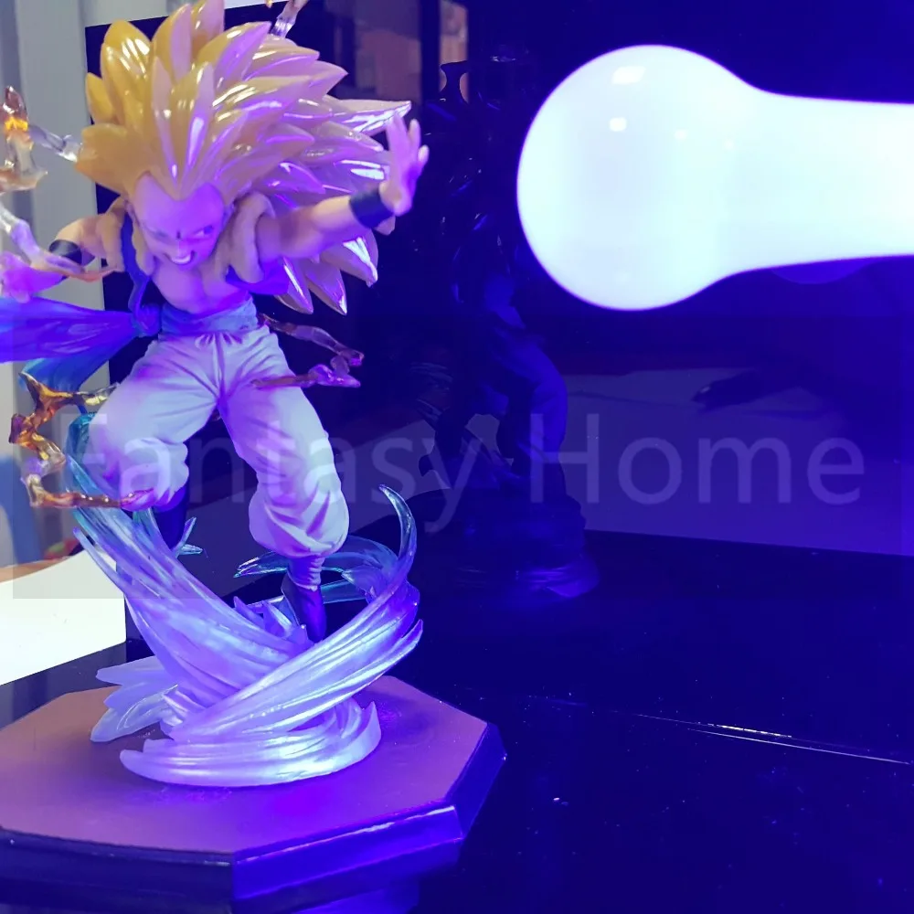 Dragon Ball Z экшн-фигурка Gotenks DIY игрушка-дисплей Dragonball Super Saiyan Figuras DBZ фигурка + лампа