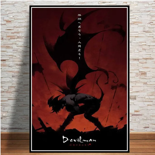BO xianru510-06 Картина на холсте для украшения дома, настенная живопись devilman crybaby, японское аниме, скандинавские картины, модульный плакат, прикроватный фон - Цвет: BO xianru510-06