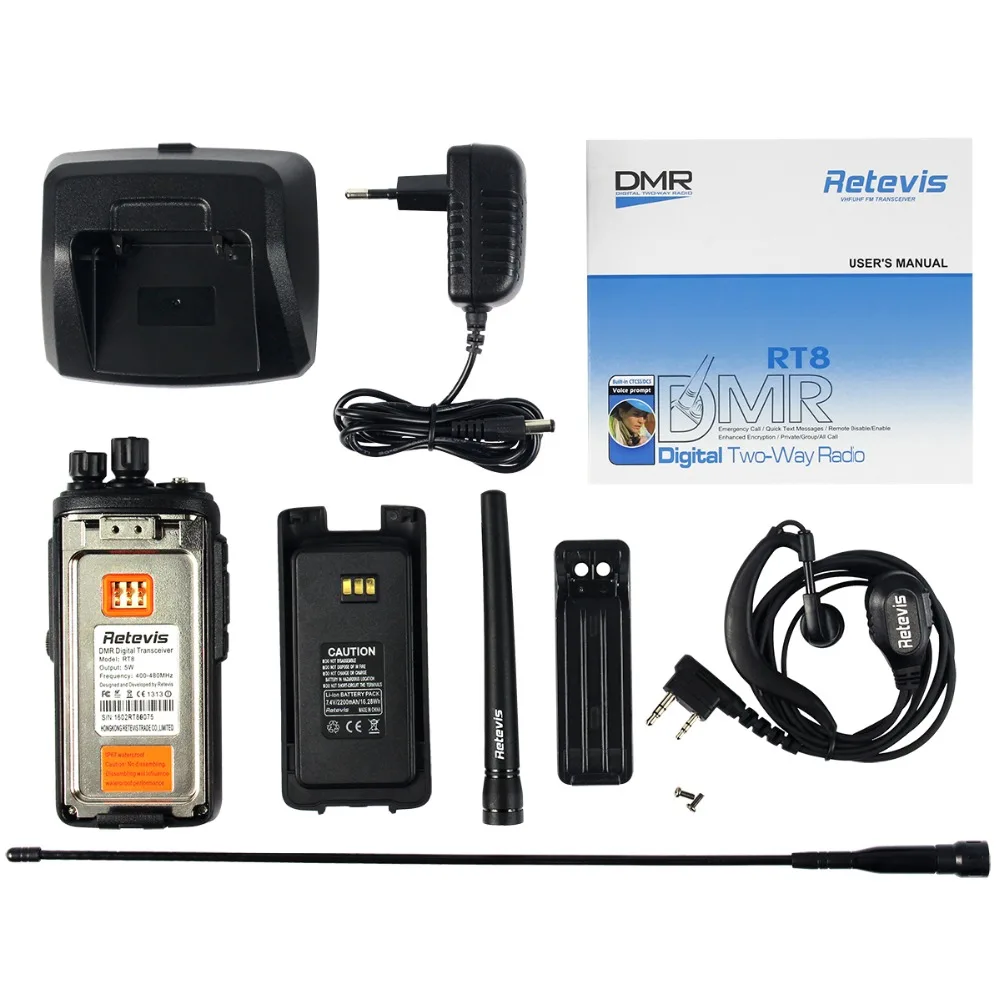 DMR радио цифровая рация Retevis RT8 IP67 водонепроницаемый UHF 400 480 МГц 5 Вт любительский