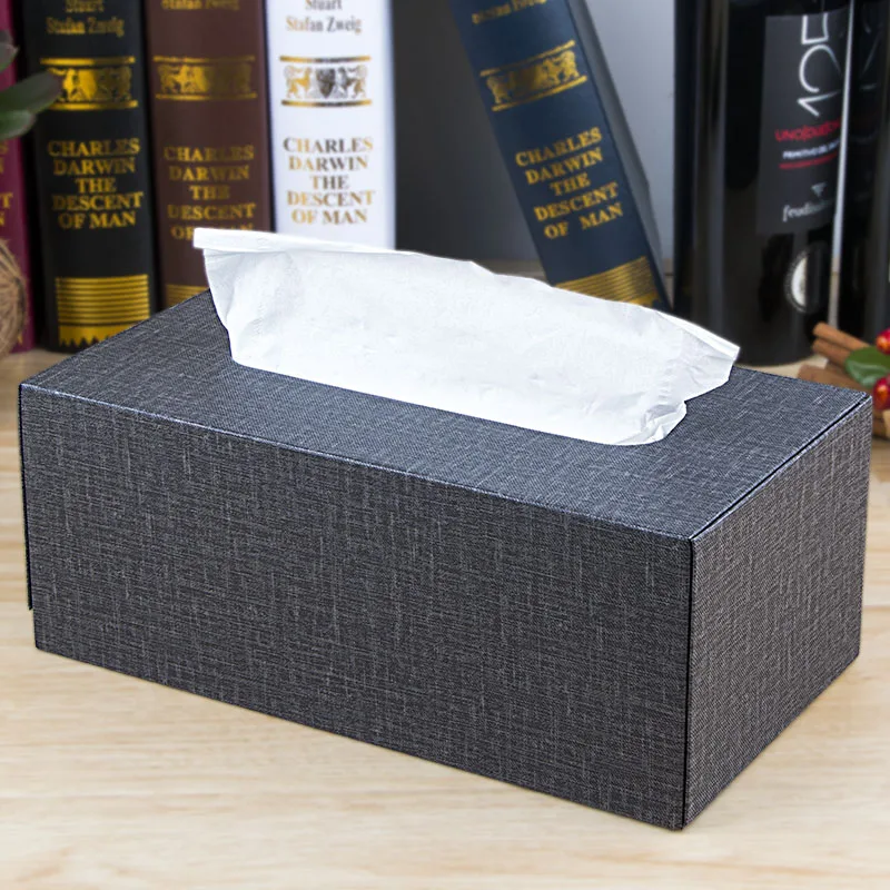 

High-grade wooden PU leather Tissue case Paper box for home Tissue holder car tissue box tissue napkin box for home decoration