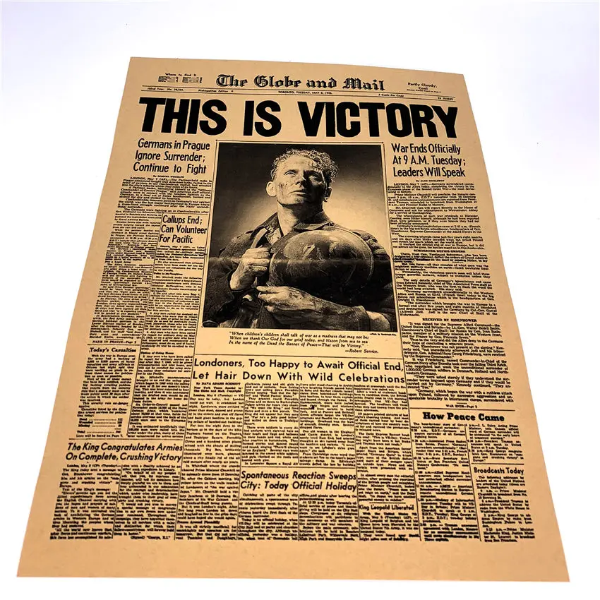 Это VICTORY Вторая мировая война винтажные постеры ретро из крафтовой бумаги кафе