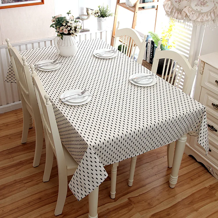 SunnyRain 1 предмет льняная хлопковая черно-белая квадратная скатерть прямоугольная