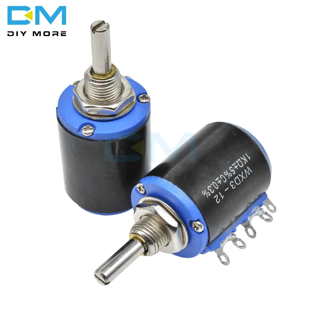 Diymore WXD3-12-1W потенциометр с проволочной обмоткой 5%+ 5%-5% Сопротивление ом 10 поворотов линейный роторный потенциометр Diy Электронный