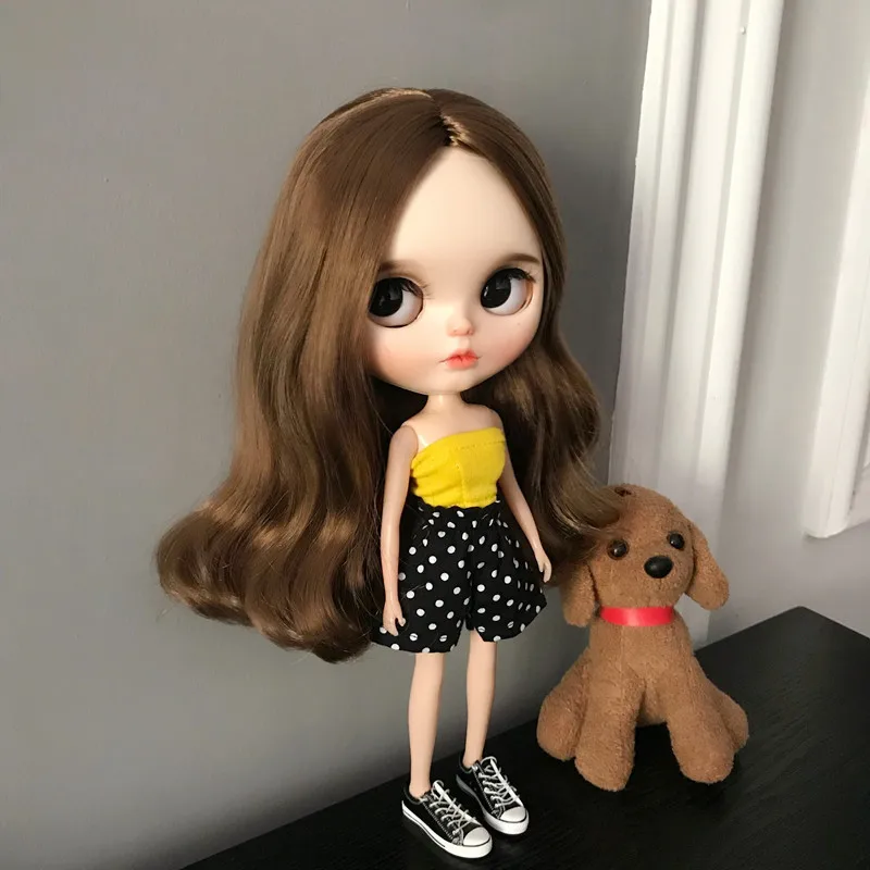 2 шт./компл. Blyth кукольные одежда топ + шорты в горошек licca azone ob27 ob24 кукла комплект