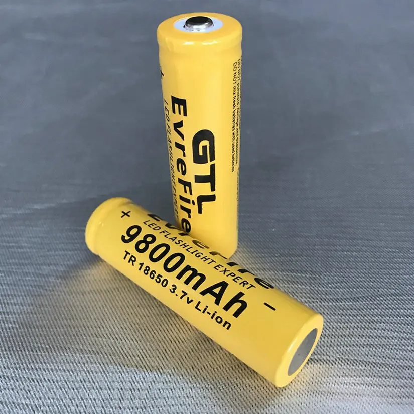 3 7 V 18650 батарея литиевая 9800mAh аккумуляторная литий-ионная для фонарика Прямая
