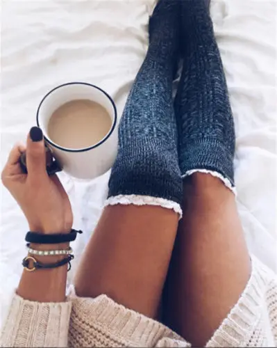Сексуальные женские вязаные длинные носки для высоких ботинок выше колена