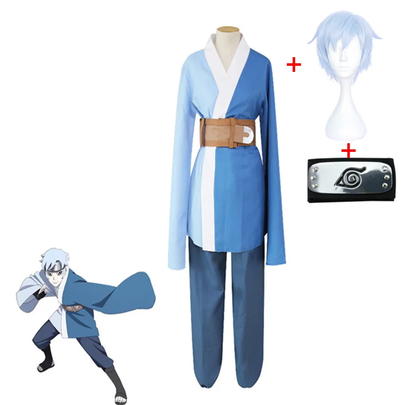 Аниме Coshome Boruto Naruto Shippuden Mitsuki синий парик косплей костюм кимоно Хэллоуин вечерние Маскарад Косплей Набор