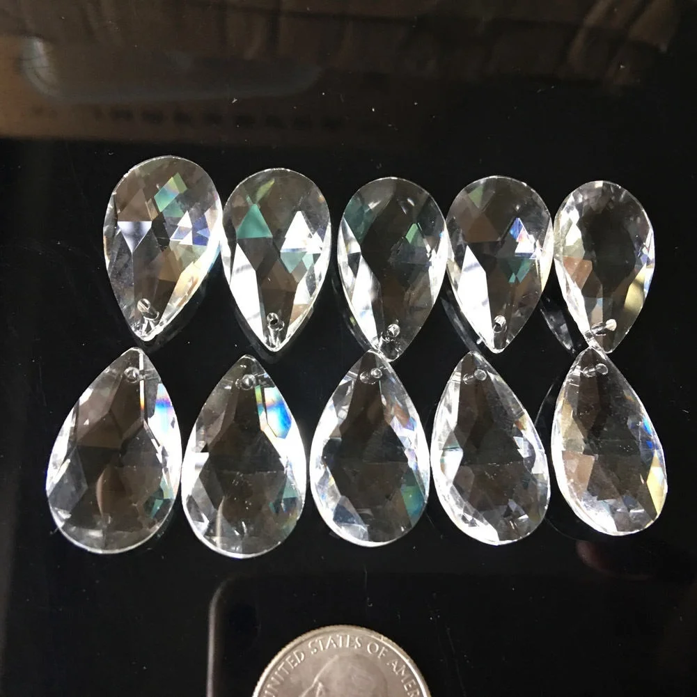 10 шт. Tear Drop 28 мм прозрачная стеклянная кристаллическая Призма DIY подвесные украшения для люстры Suncatcher разделитель граненый