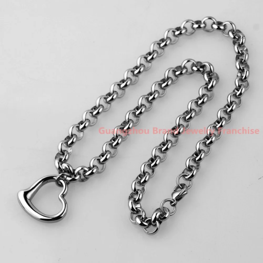 Новые Модные женские ювелирные наборы серебро из нержавеющей стали 8 мм Rolo полое