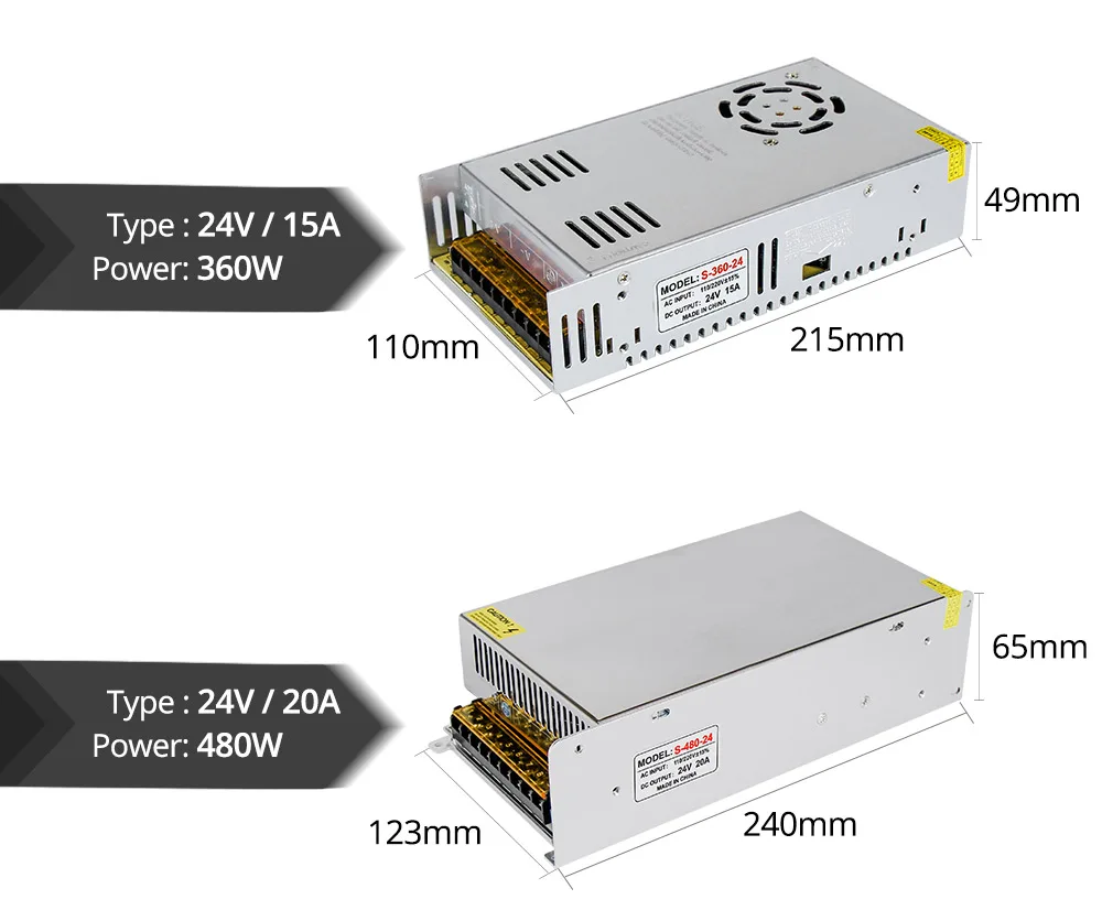 Питание DC 12 V 24 V 1A 2A 3A 5A 10A 12A 15A 20A 30A 40A освещение Трансформатор для Светодиодные ленты переключения драйвер адаптера питания