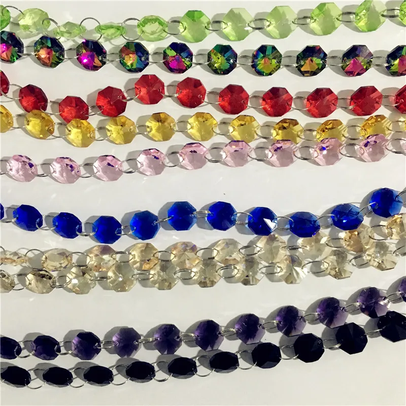 Блестящие Стеклянные хрустальные радужные гирлянды для рукоделия размер 40 м/лот