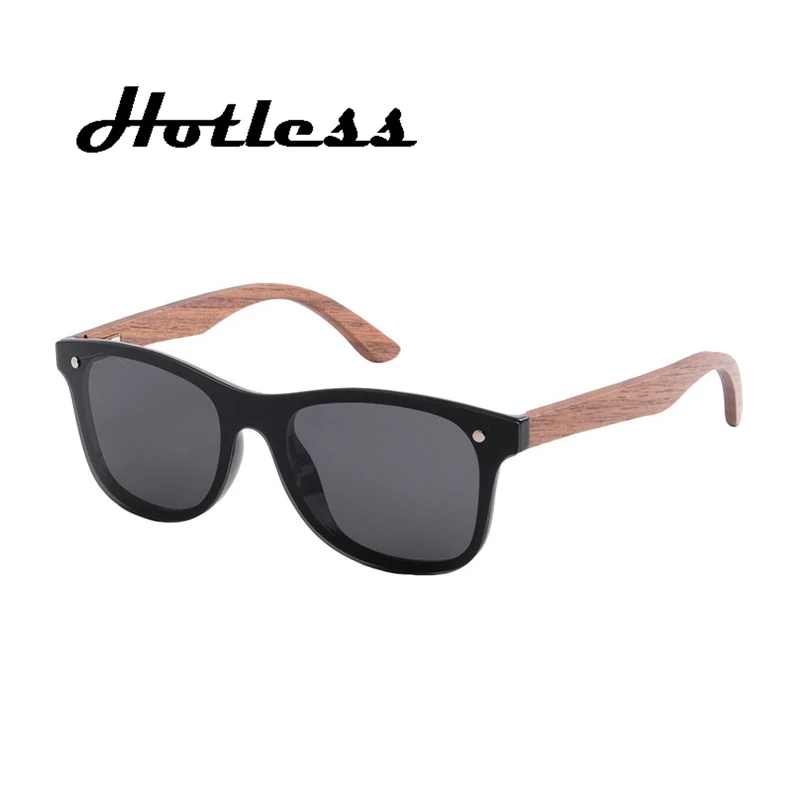 

LONSY WOOD Temple Sunglasses one piece lens Sunglasses UV400 Polarized LS5029