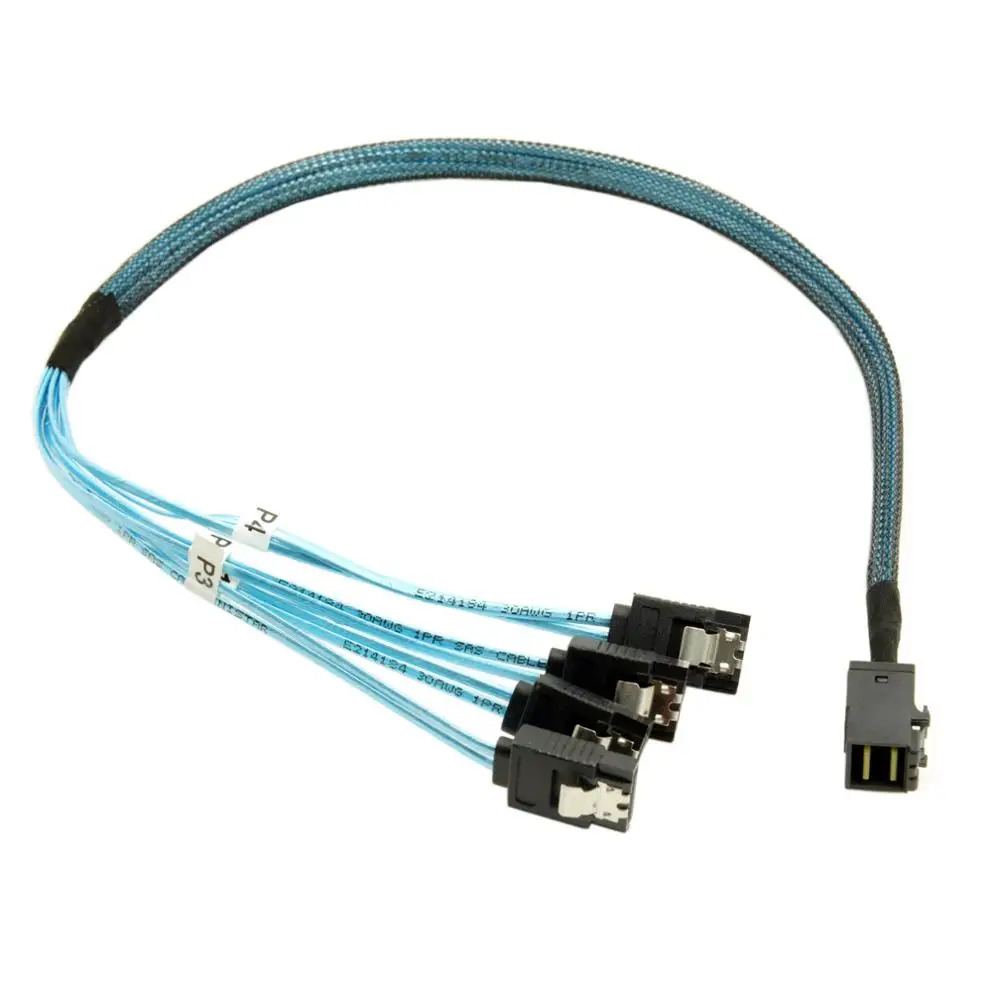Cablecc 4 SATA 7pin целевого жесткого диска данных Внутренняя Mini SAS SFF-8643 хост-кабель |