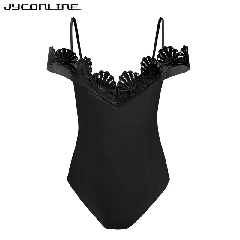 Сексуальное боди JYConline с открытой спиной Кружевное открытыми плечами женский