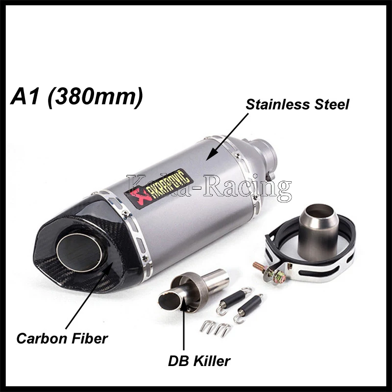 Inlet 51mm Universal Motorcycle Exhaust Muffler Pipe carbon fiber akrapovic exhaust tubo escape moto escapamento de | Автомобили и