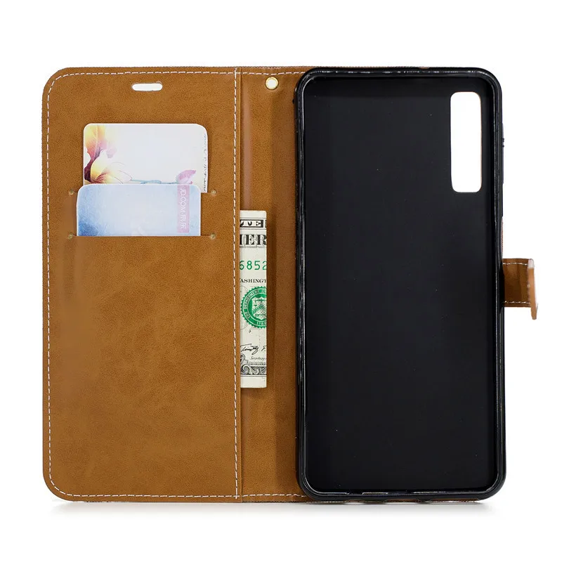 Ковбойский кожаный чехол для Samsung Galaxy A7 2018 книжка Чехол Кошелек Для Funda A750