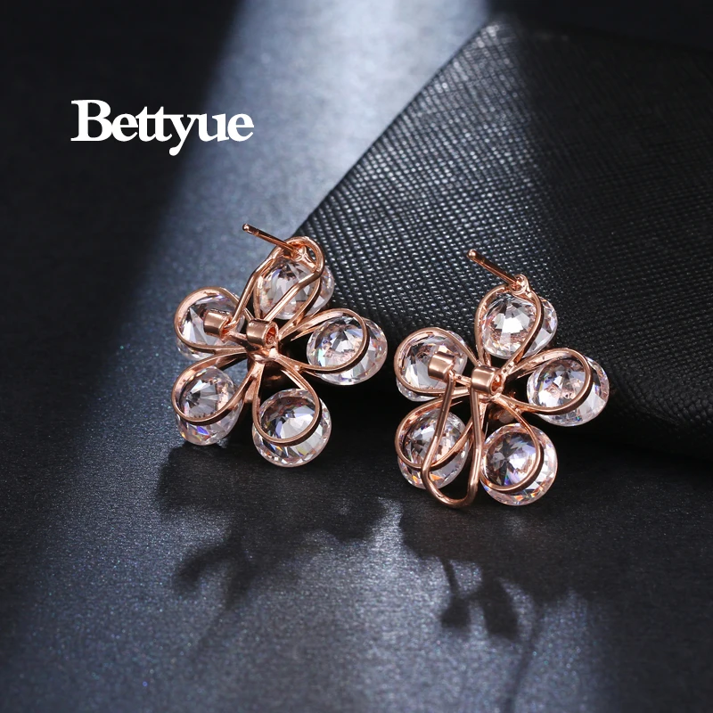 Женские серьги с цветком Bettyue Разноцветные фианитом AAA для свадебной