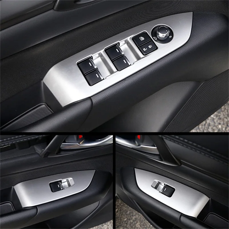 

Abaiwai For Mazda CX-3 CX3 2015-2017 2018 LHD Car ABS Carbon Fiber Interior Door Window Lift Switch Plate Cover Trim 4pcs/set