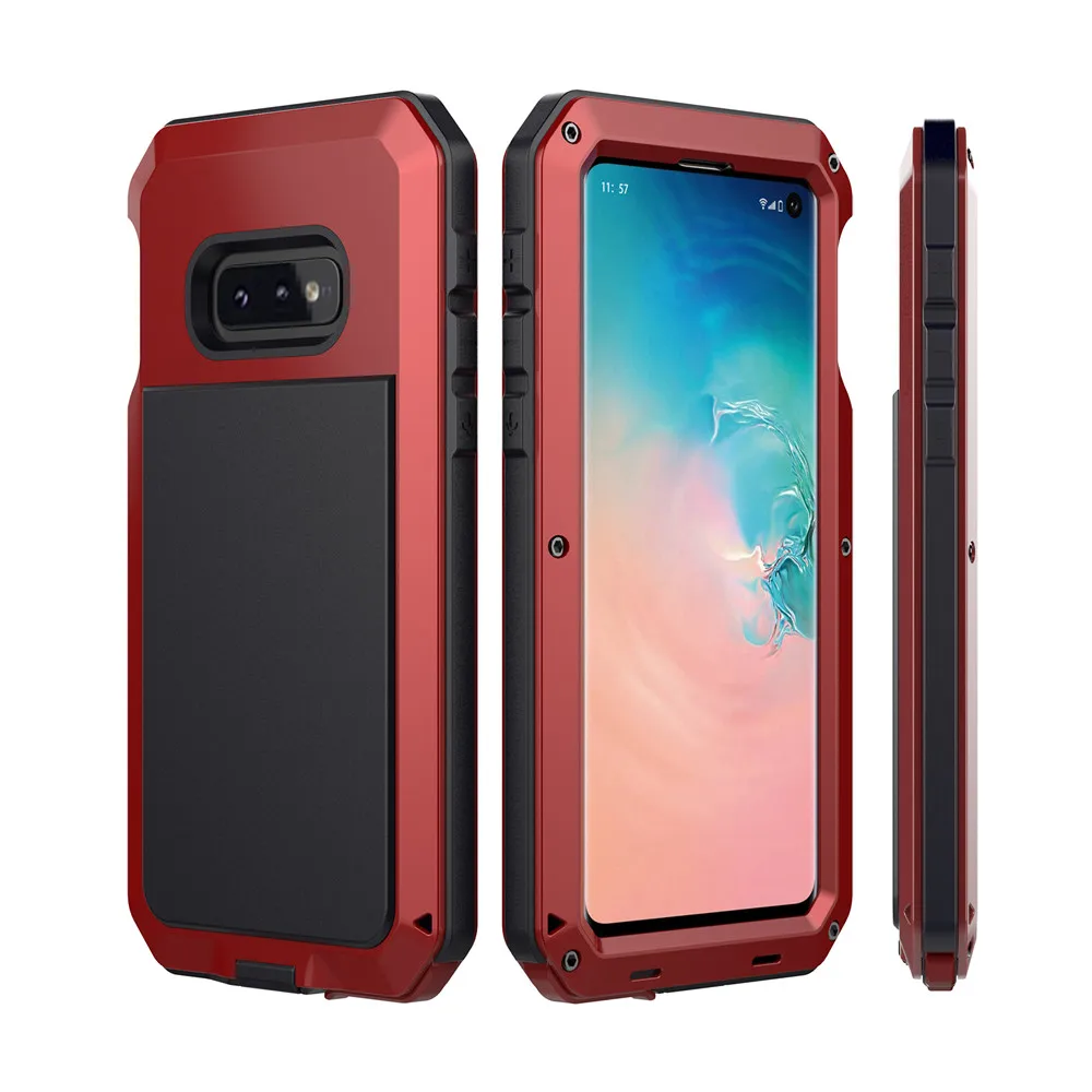 Закаленное Стекло пленка+ для samsung S10 10E S10Plus S8 S8plus S9 S9Plus Note8 Note9 защитный люксовый чехол Heavy Duty чехол металлический чехол