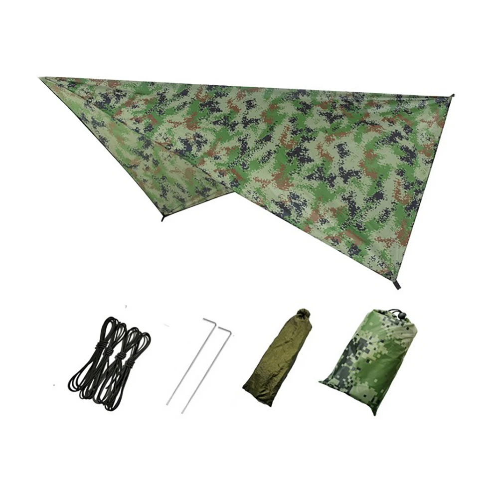 Camouflage MrY гамак дождь муха палатка брезент Водонепроницаемый Ветрозащитный Кемпинг укрытие солнцезащитный козырек - Цвет: Camouflage