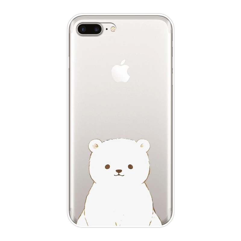 Мягкий силиконовый чехол для телефона Apple iPhone X XR XS MAX 8 7 6 S Мишка Пингвин Kawaii Милая