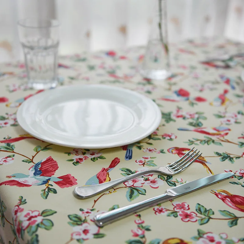 Высококачественная плотная холщовая скатерть из хлопка комплект Иволга для