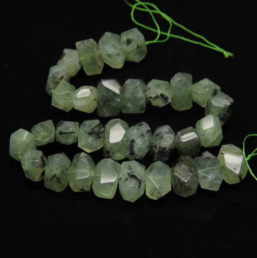

Full Strand,Natural Green Prehnites Faceted Nugget Beads,Polished Raw Stone Freeform Cuts Slab Beads Pendant Jewelry