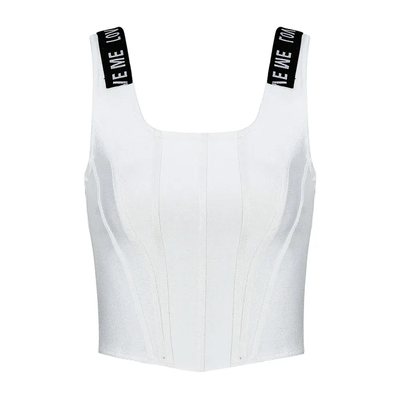 New Arrival White Short Sexy Summer Women's Tank Tops Bandage Luxury Party | Женская одежда