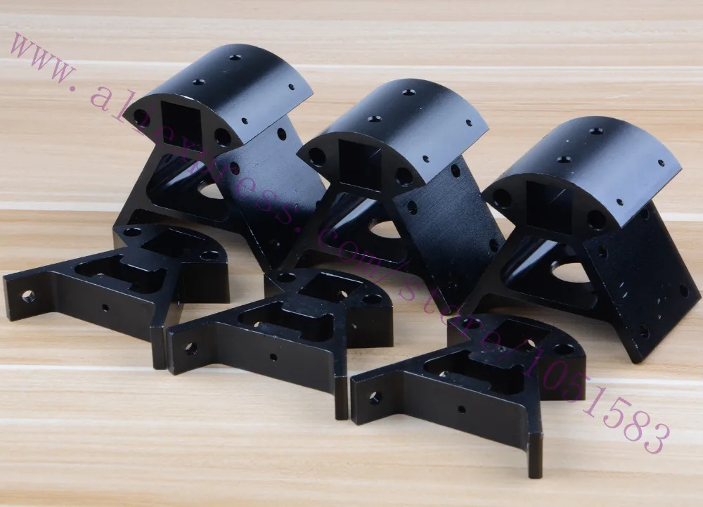Черный мини угловой фитинг RepRap Delta Kossel рамка с креплением из сплава нижняя