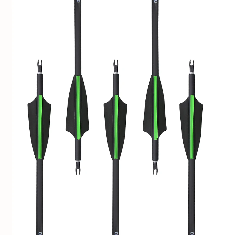 Archery 30inch Mixed Carbon Arrows 500 Spine ID 6.2mm Detachable Arrowhead Fit For Compound Recurve Bow Hunting Shootting | Спорт и