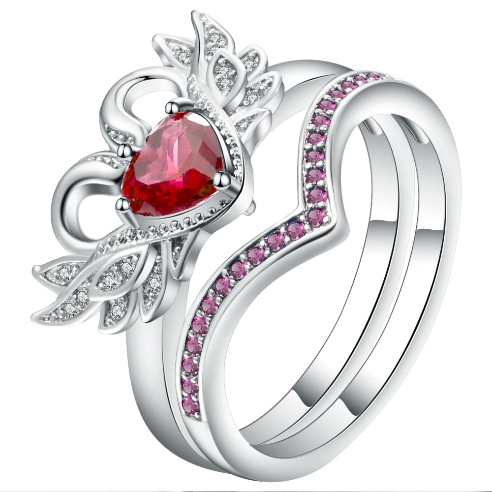 Женское кольцо в виде крыла и сердца с фианитом|rings for women|heart ringring |