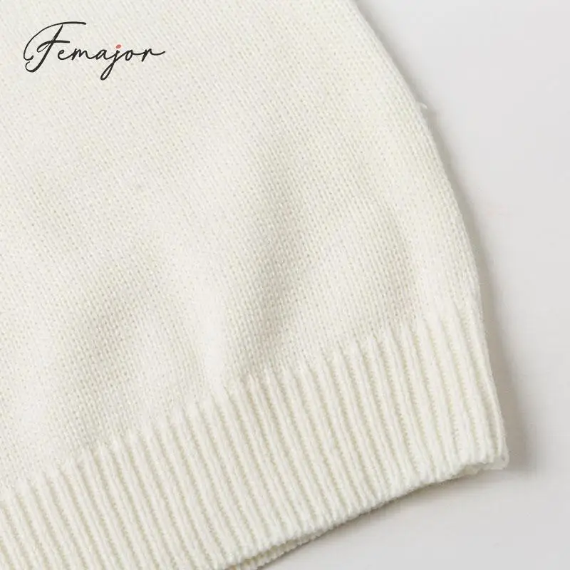 Femajor женский белый свитер с воротником под горло 2019 осень зима модный Пушистый