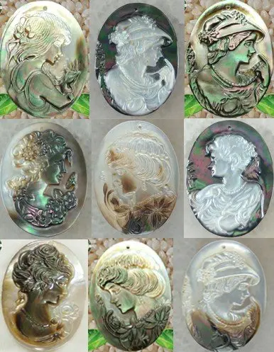 Чехол для портрета камео Красивая Дамская Подвеска из бусин 40x30x4 мм|bead and button