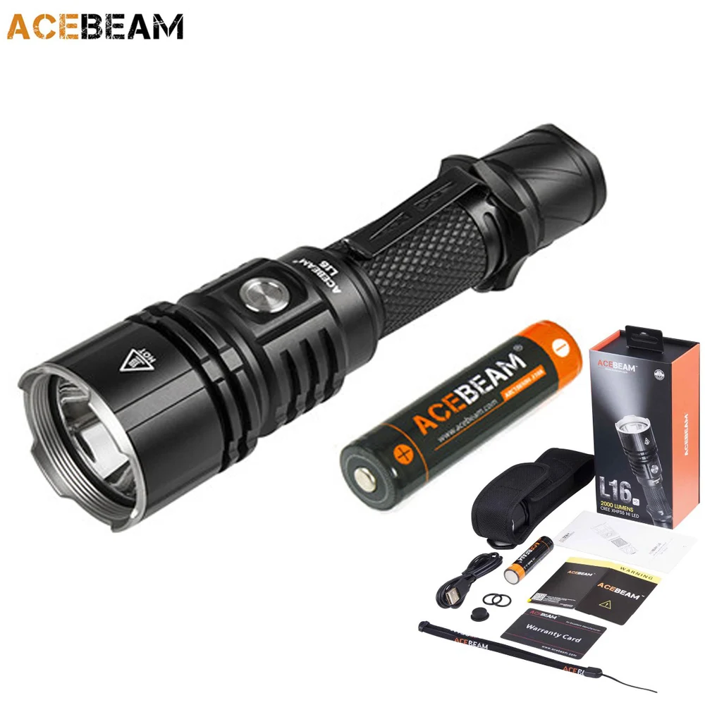 ACEBEAM L16 тактический фонарь XHP35 HI светодиодный max.2000LM луч 603 метров перезаряжаемый с