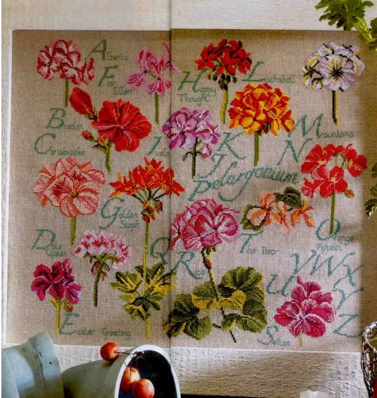 Высококачественный красивый набор для вышивки крестиком цветок герани