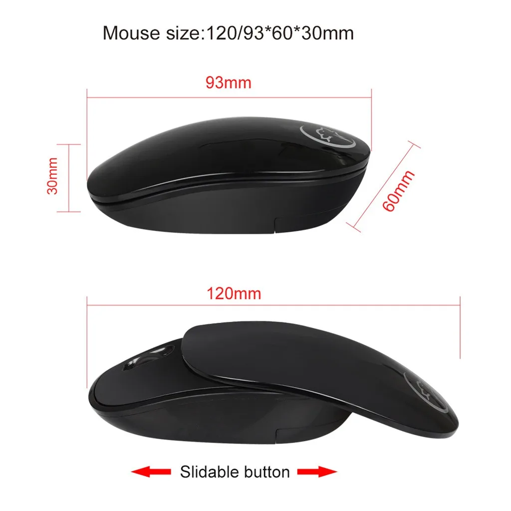 G832 2 4G беспроводной слайдер Mute mouse Light портативный ремень для офисного компьютера
